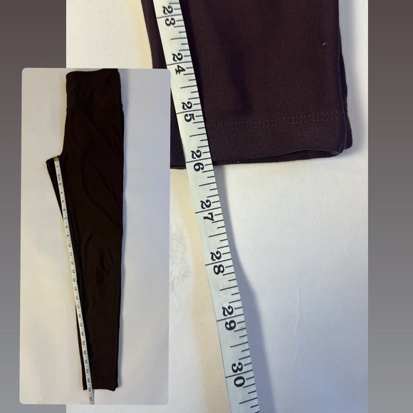 SO Womens High Waisted 7/8 Leggings Set Tan Crossover Twist & Black Small 2PK - Picture 9 of 16